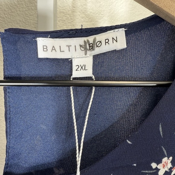 Baltic Born Naomi Short Sleeve Maxi Dress Blue Navy Floral Boho Size 2XL - Picture 11 of 15